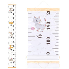CREATCABIN Cat Growth Chart on wall with colorful cats, ideal for nursery growth milestones.