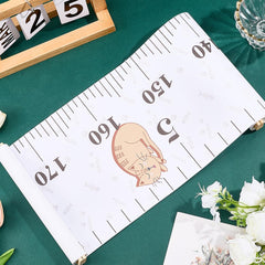 CREATCABIN Cat Growth Chart with polished wood frame supports easy mounting.