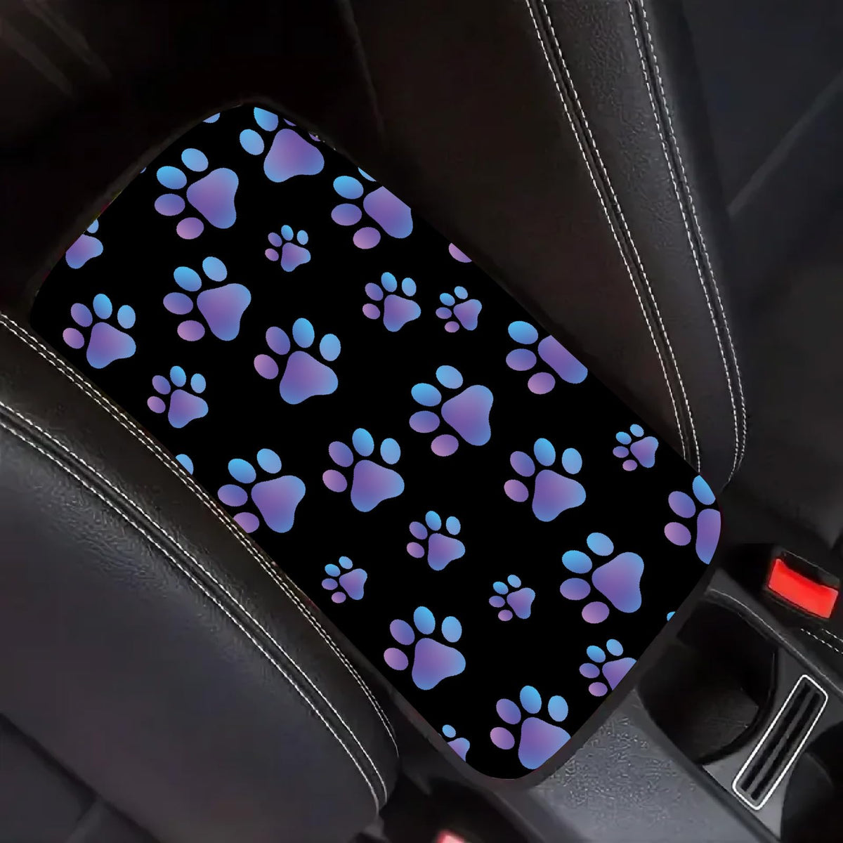 CREATCABIN Dog Paws Armrest Cover top view shows paw print design and protection