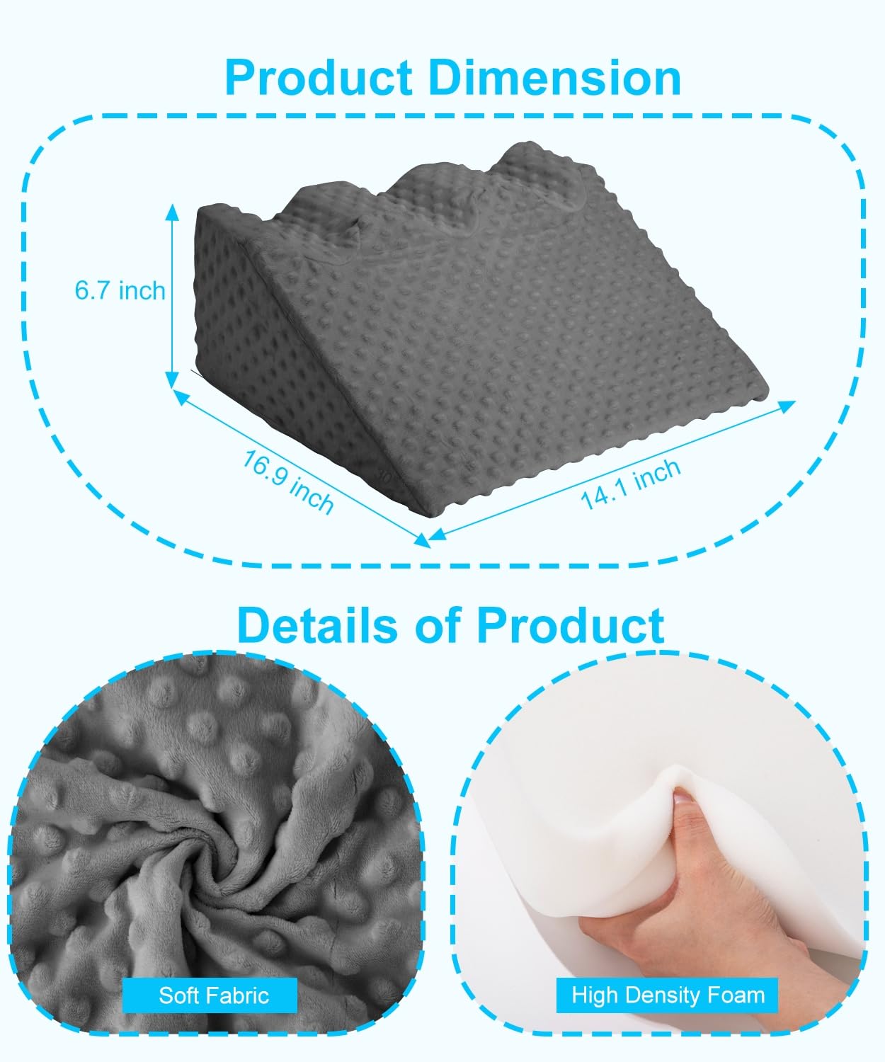 CreateBay baby colic gas relief pillow provides gentle tummy time support
