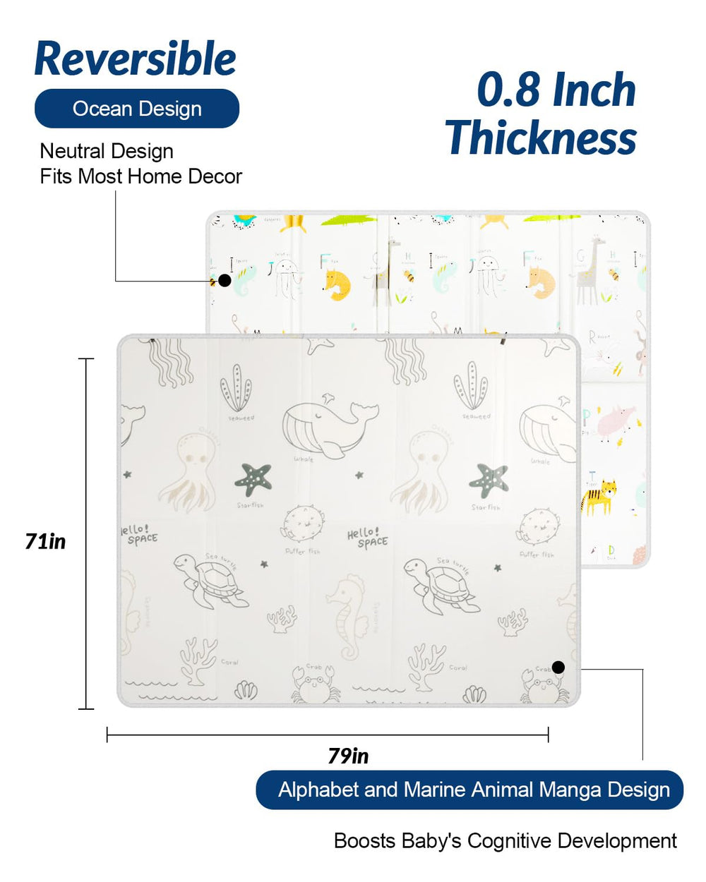 CreateBay foldable baby play mat on the floor during playtime