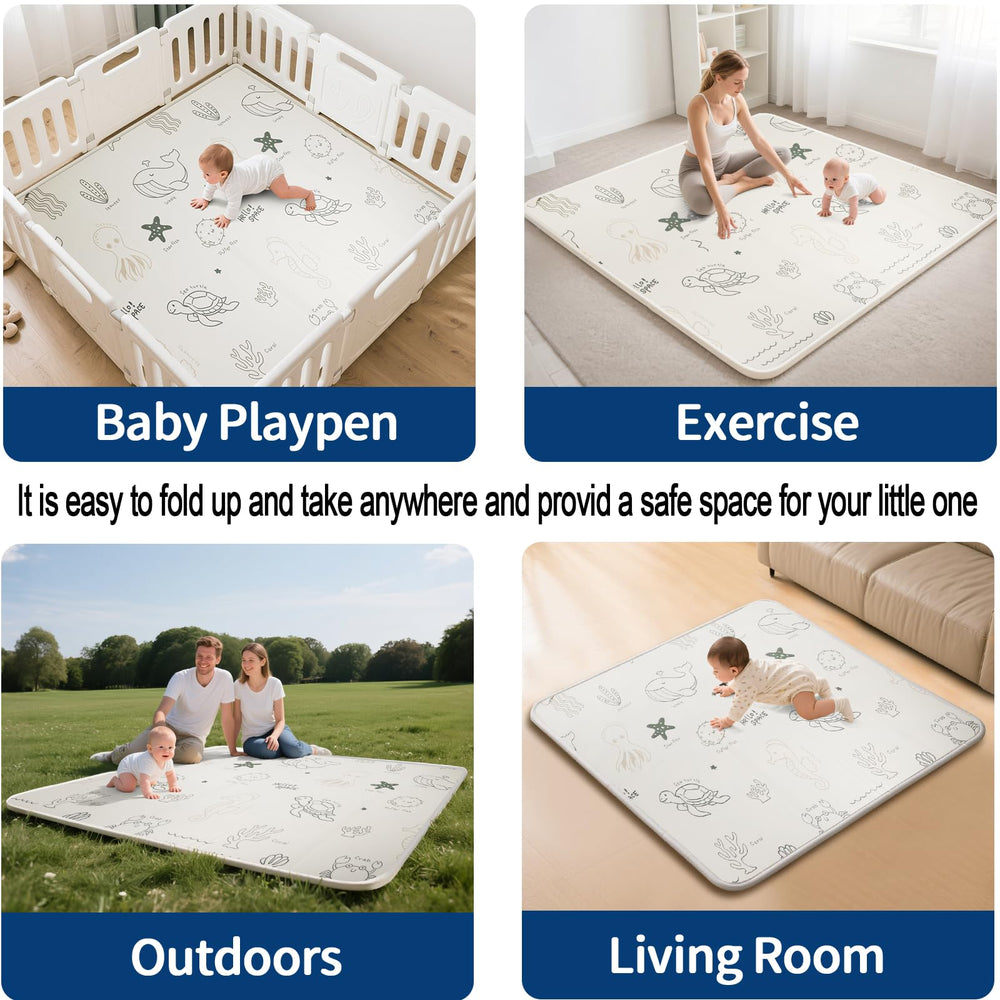 CreateBay foldable baby play mat reversible design on both sides