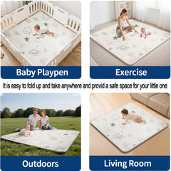 CreateBay foldable baby play mat reversible design on both sides