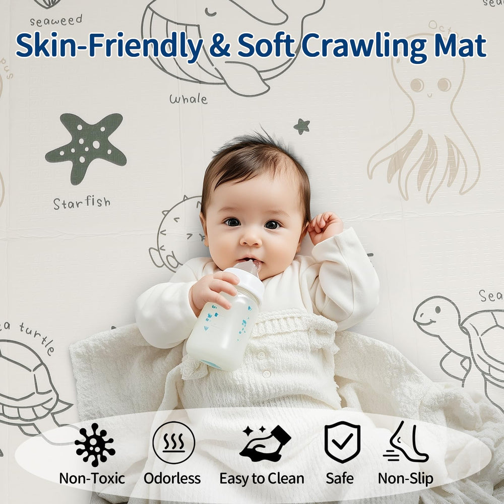 CreateBay foldable baby play mat in a bright playroom setting