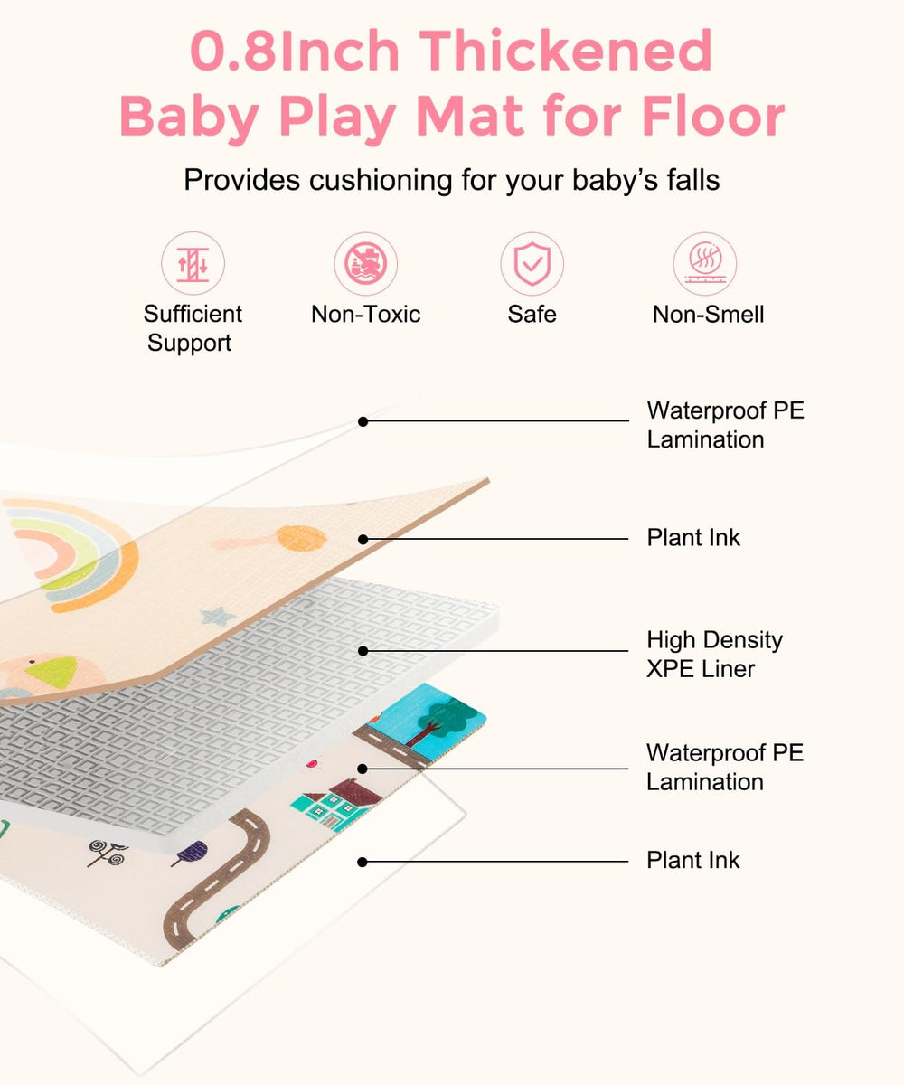 CreateBay large 79x71 inch mat suitable for travel-friendly setups