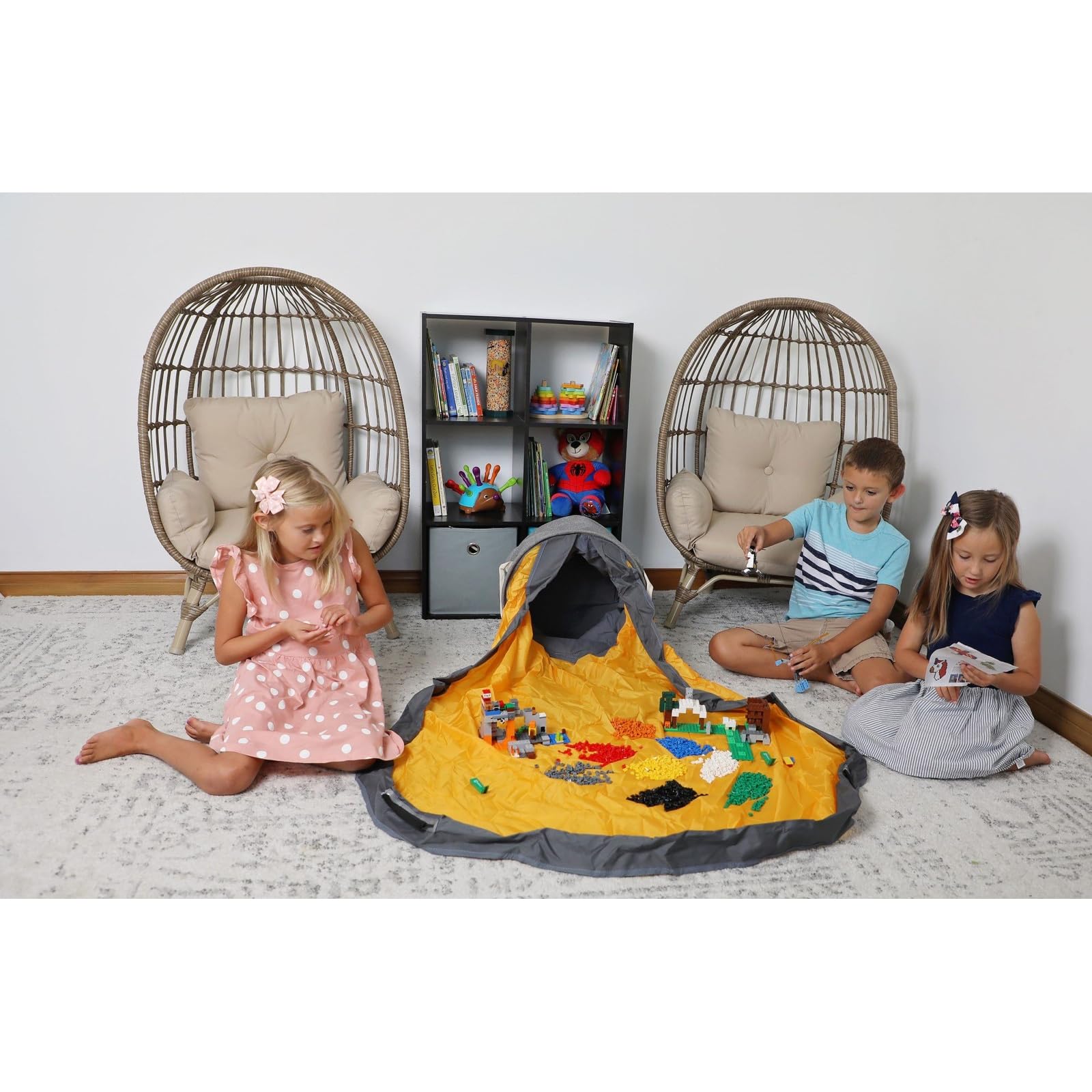 Creative QT SlideAway play mat and bin combo creates clutter-free space