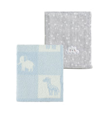 CREVENT 2Pcs 30x40 Grey Cloud blankets close-up showing plush warmth for infants