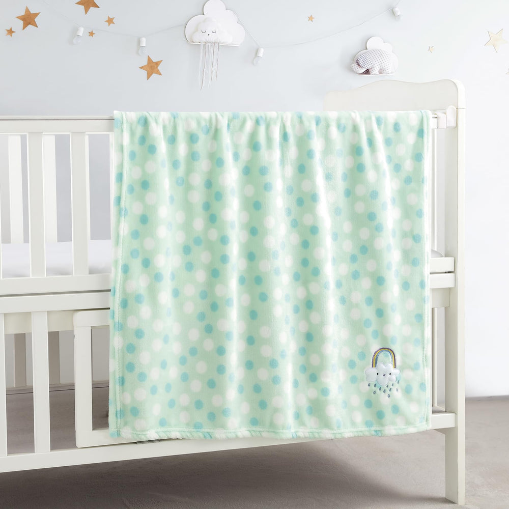 CREVENT baby blanket close-up captures soft fuzzy texture for cozy snuggle times.