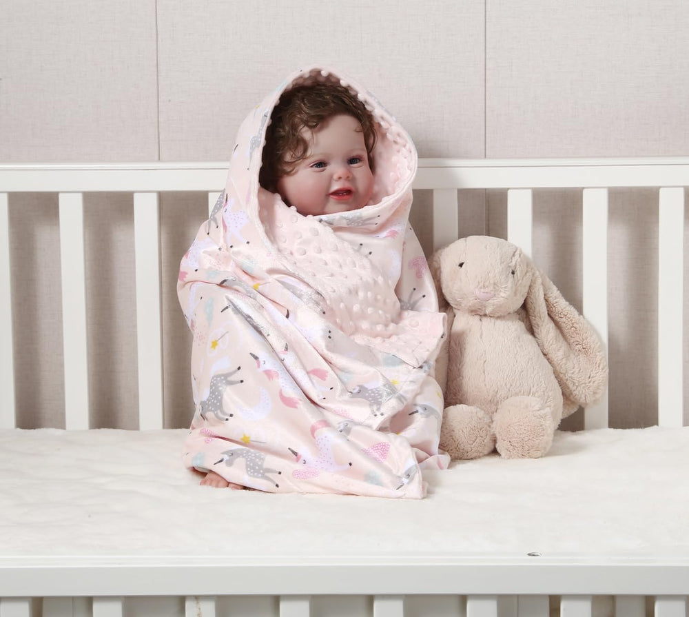 CREVENT baby blanket size 30x40 inches for versatile use in car, cradle, stroller