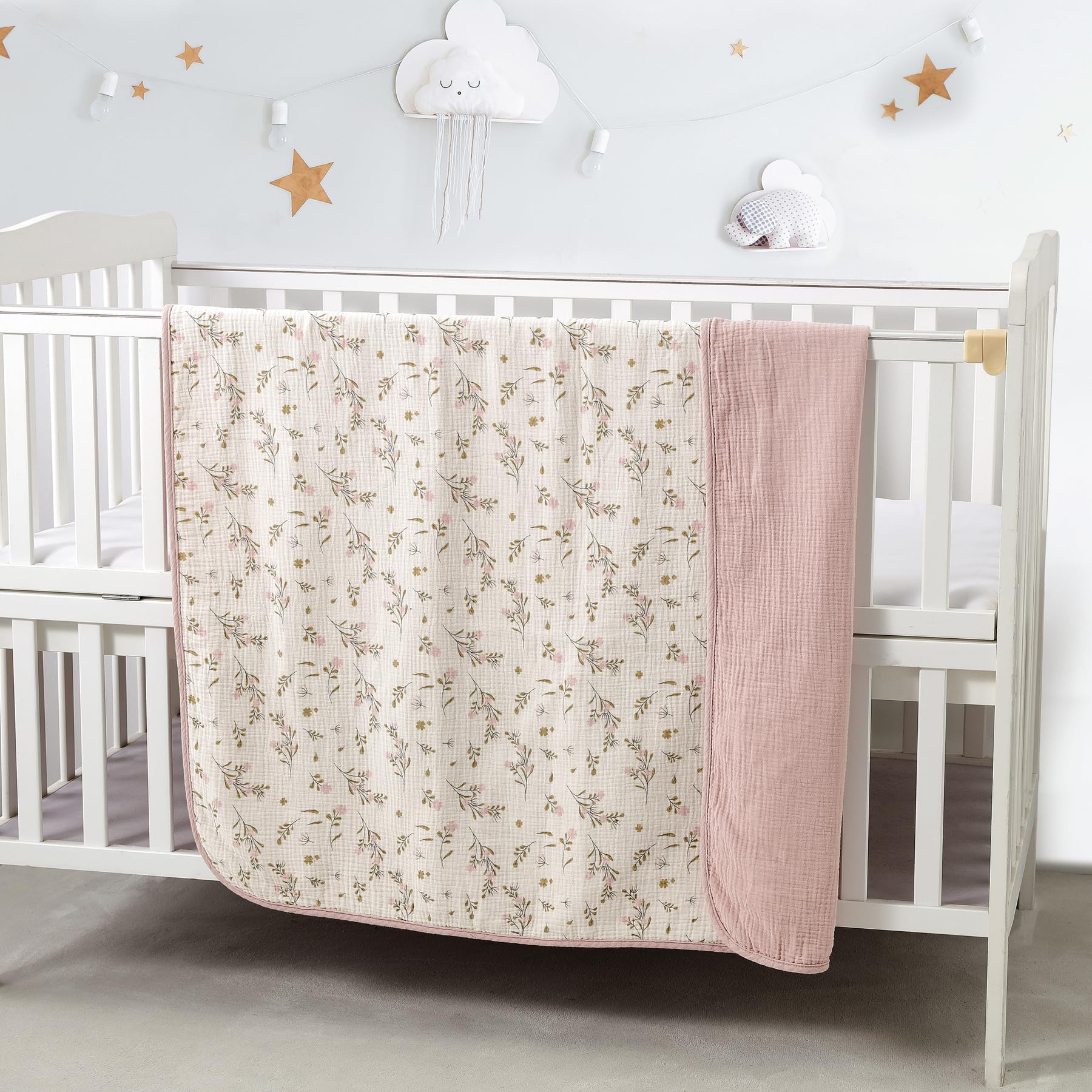 CREVENT baby stroller blanket in grey cloud for car rides and outings