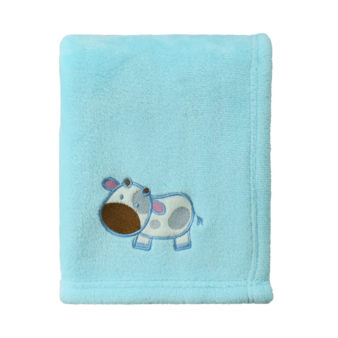 CREVENT cozy fluffy blue cow blanket for crib and stroller warmth