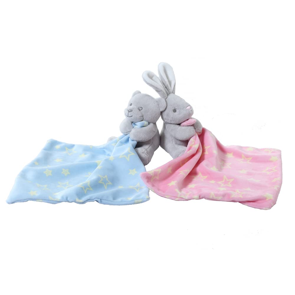 CREVENT Nursery-use bunny lovey showing its compact, comfy size