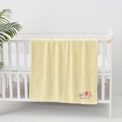 CREVENT fluffy flannel fabric close-up shows soft, breathable comfort for infants
