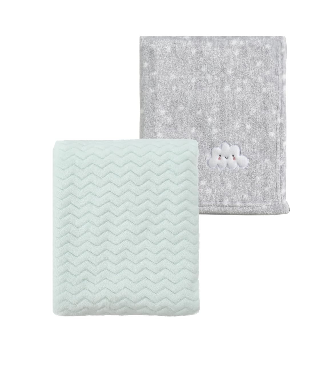 CREVENT gray cloud 30x40 baby blanket close-up shows ultra-soft fleece for cozy snuggles.