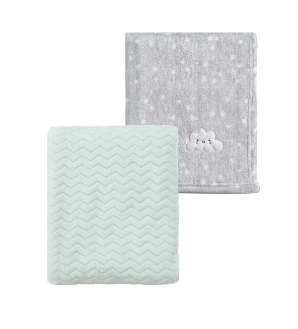 CREVENT gray cloud 30x40 baby blanket close-up shows ultra-soft fleece for cozy snuggles.