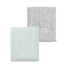 CREVENT gray cloud 30x40 baby blanket close-up shows ultra-soft fleece for cozy snuggles.