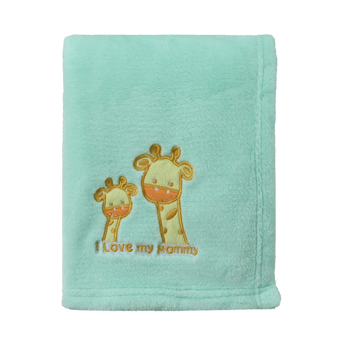 CREVENT green giraffe blanket close-up showing soft plush fleece for year-round comfort
