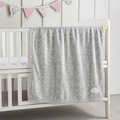 CREVENT grey cloud design folded blanket for cozy naps.