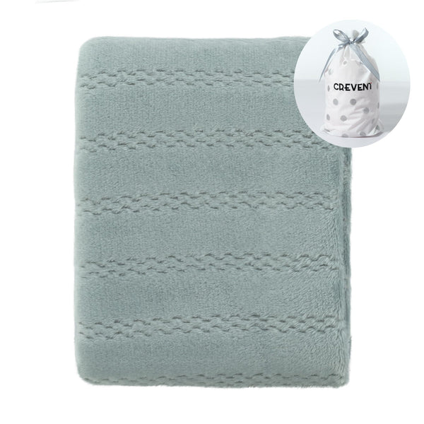 Crevent light-grey 30x40 baby blanket, soft touch for crib and travel.