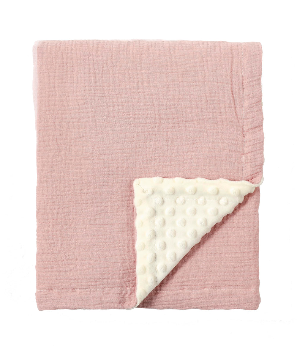 CREVENT pink organic muslin blanket 75x100 cm ideal for newborn swaddling and warmth