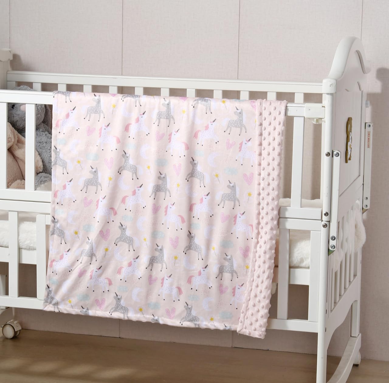 CREVENT soft plush receiving blanket offering warm, breathable cuddle