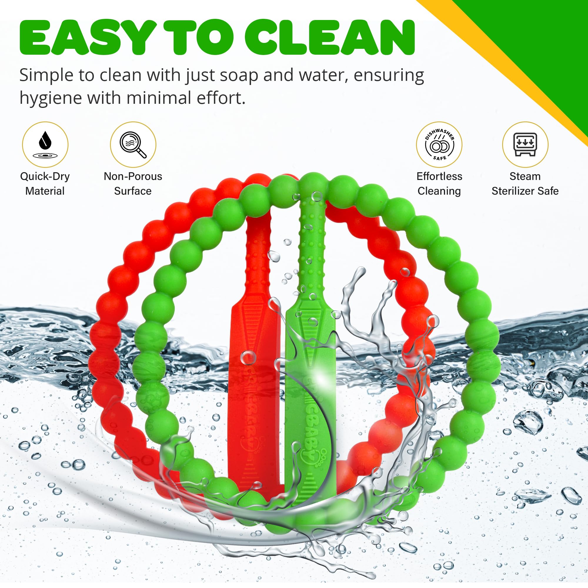 CRICBABY teether freezer-friendly feature for quick cooling relief