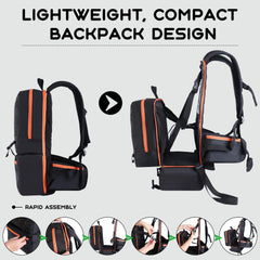 Crisinant carrier with storage pockets open for snacks
