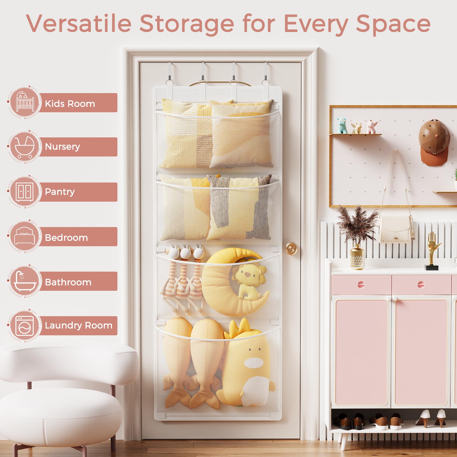 Criusia door organizer ideal for playroom organization and travel packing.