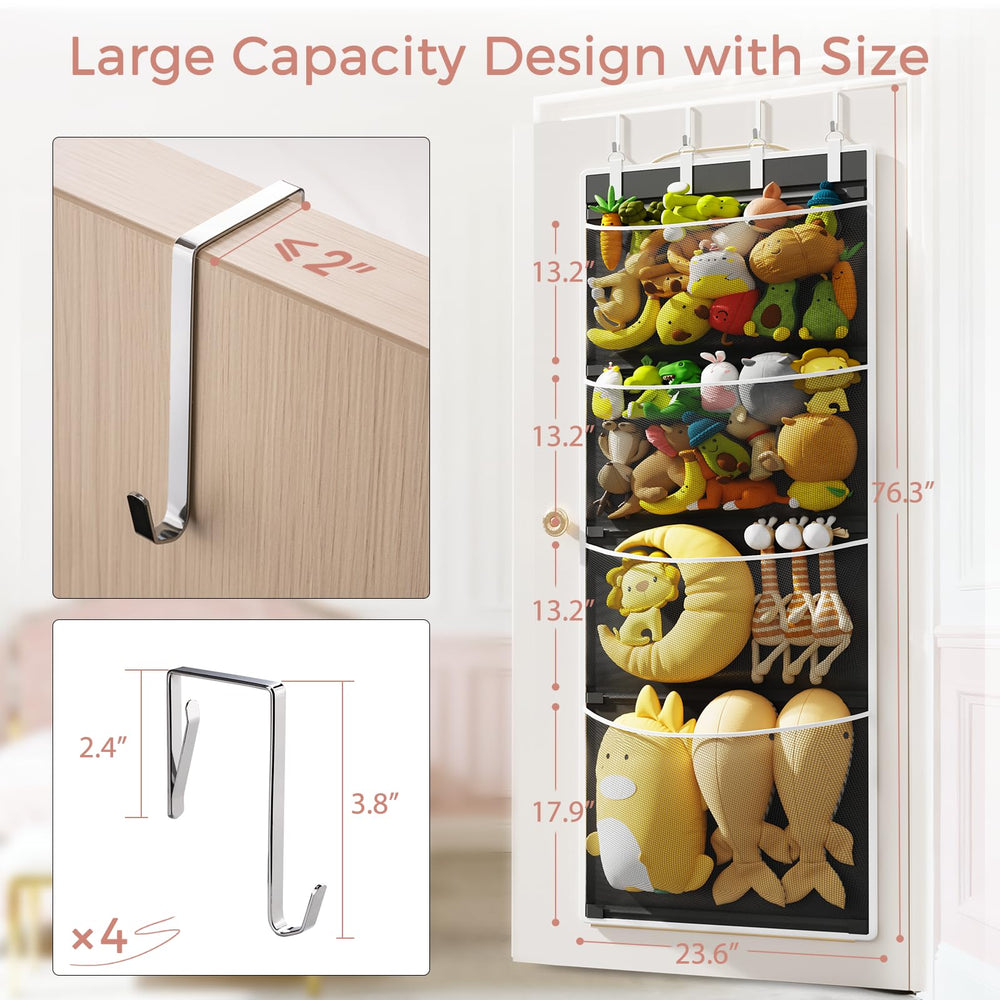 Criusia bedroom hanging organizer in mesh keeps items visible.