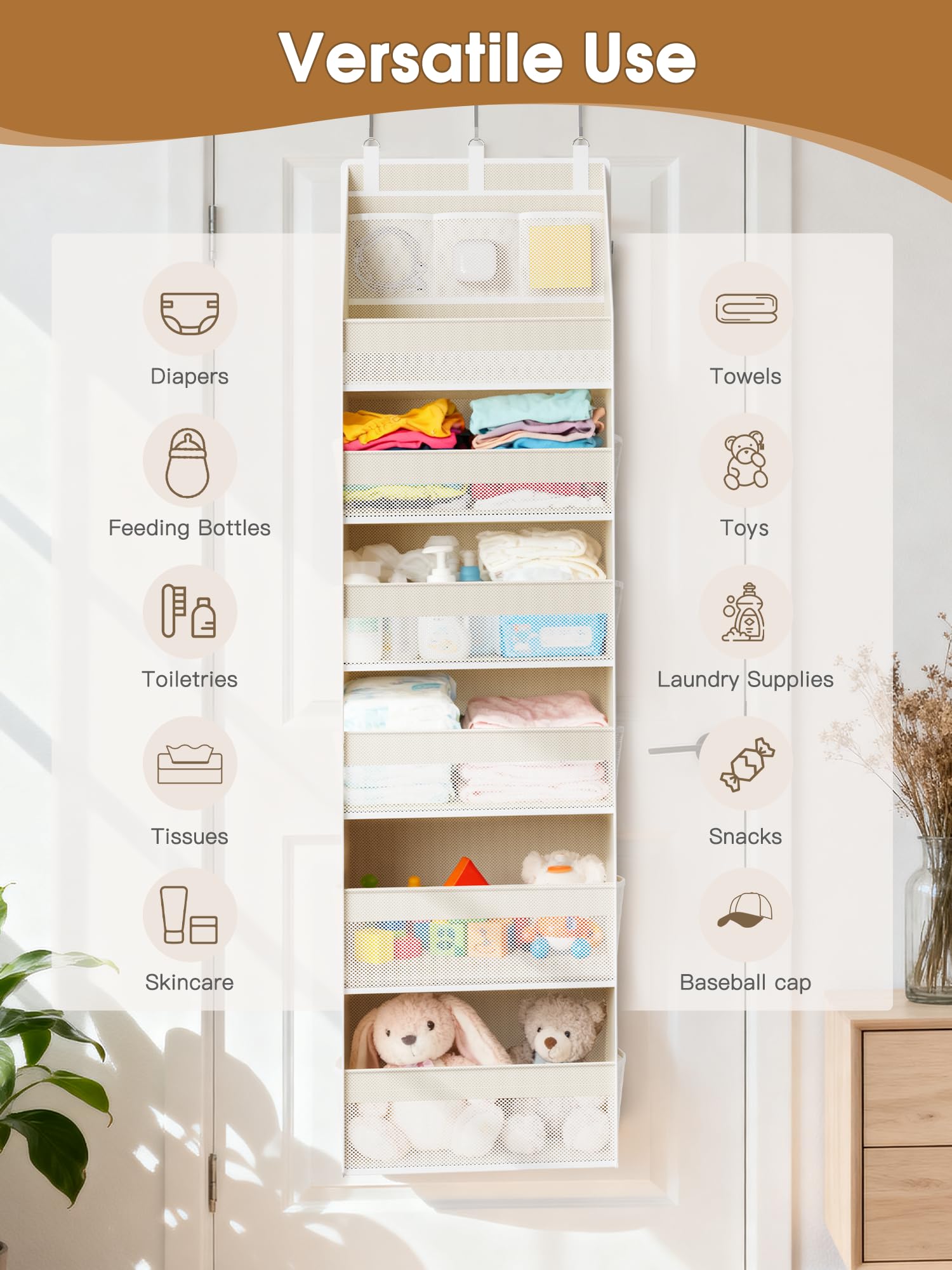 Criusia beige door organizer blends with neutral room decor.