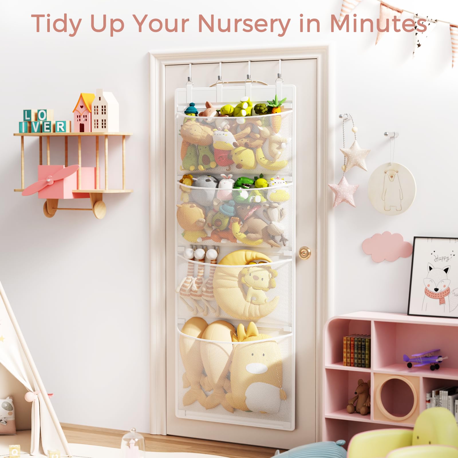 Criusia vertical storage solution for baby essentials and small toys.
