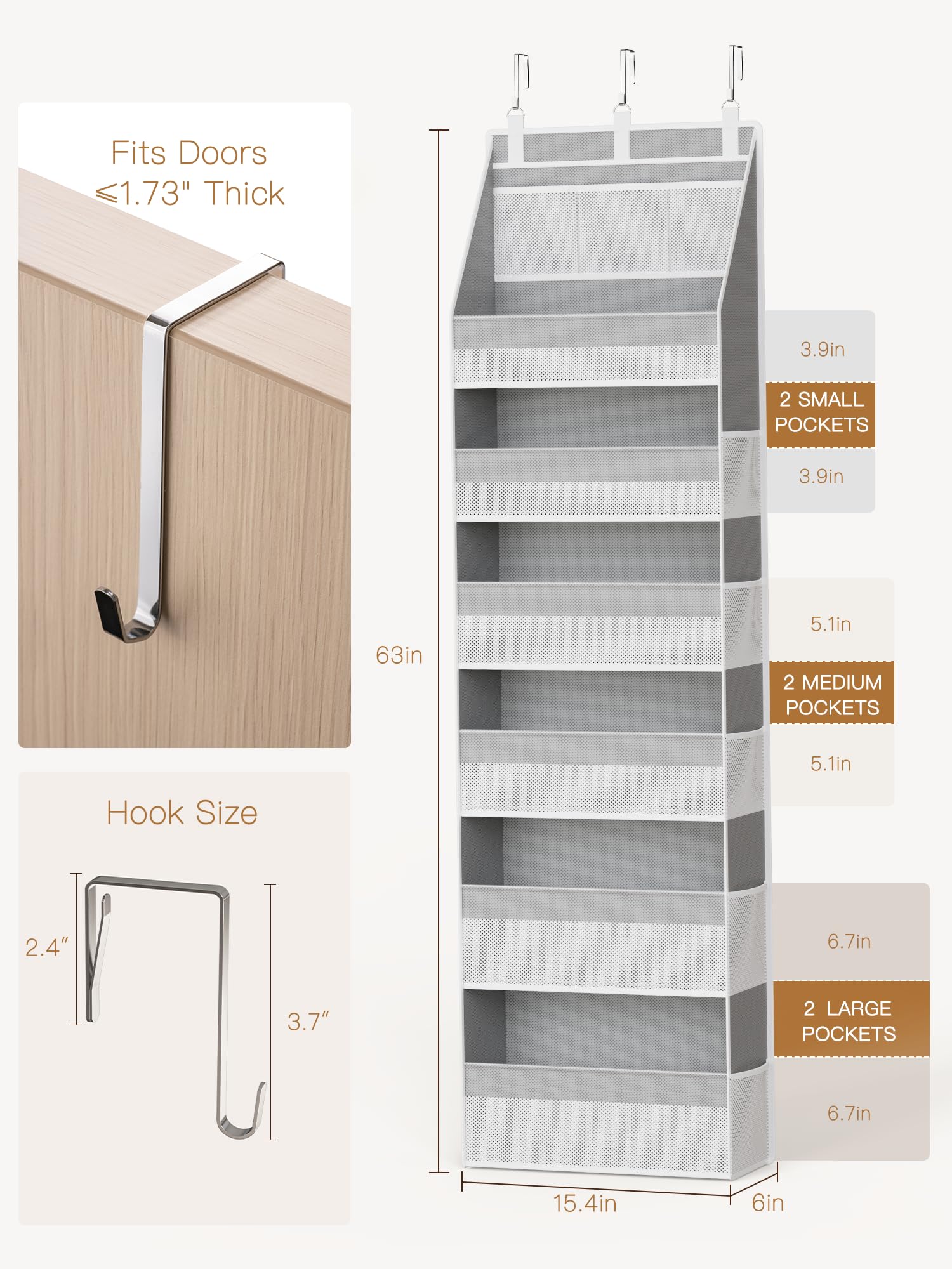 Criusia door organizer keeps bathroom and laundry essentials neatly organized.