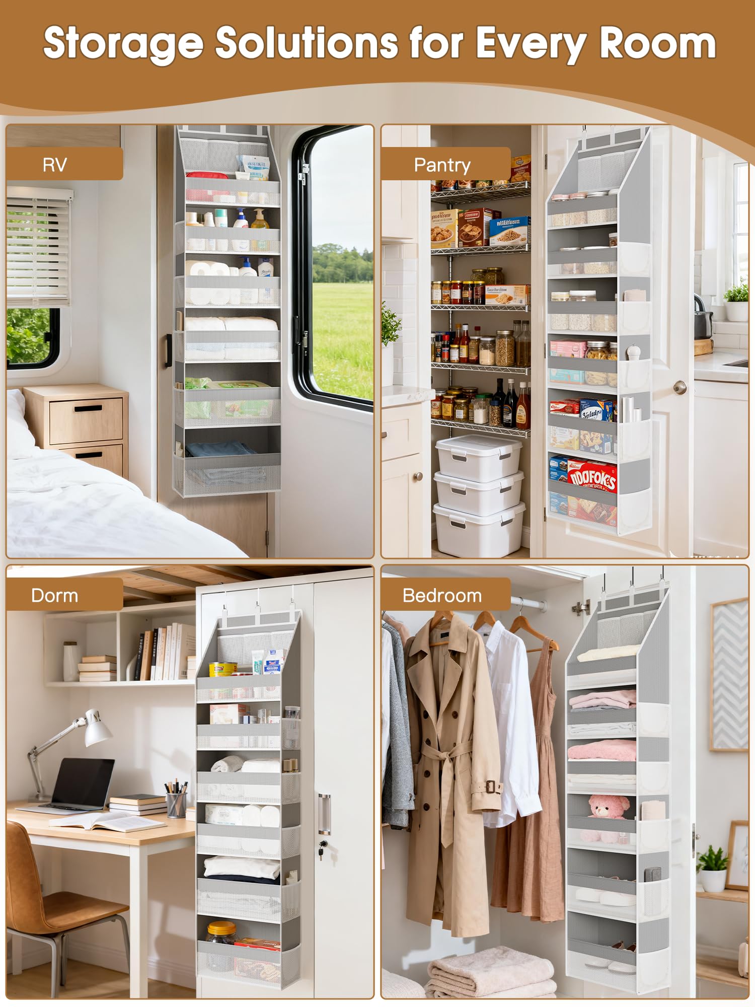 Criusia door organizer suitable for bedrooms and kids rooms with toys and clothes.