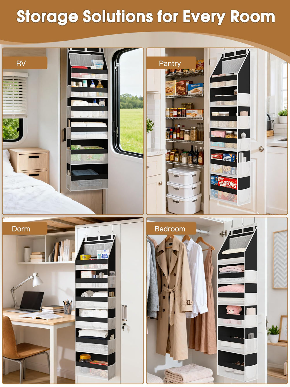Criusia door-organizer-installation-with-hooks shows tool-free setup.