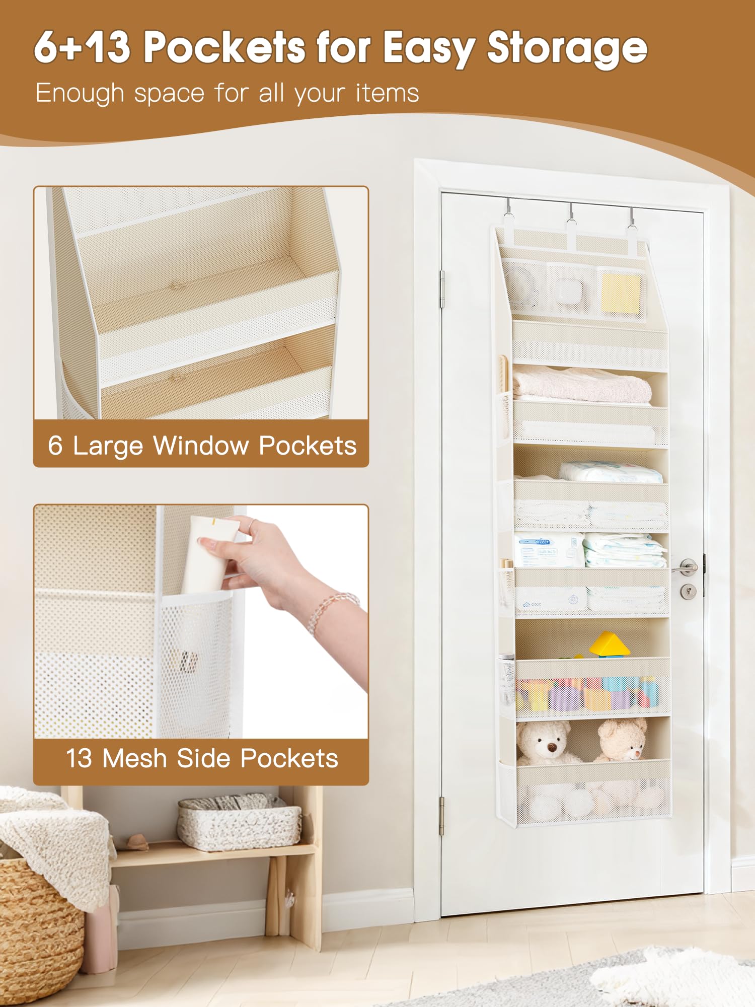 Criusia mesh-front panels provide quick visibility and airflow for contents.