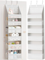 Criusia over-the-door organizer with 6 shelves keeps towels neatly organized behind the door