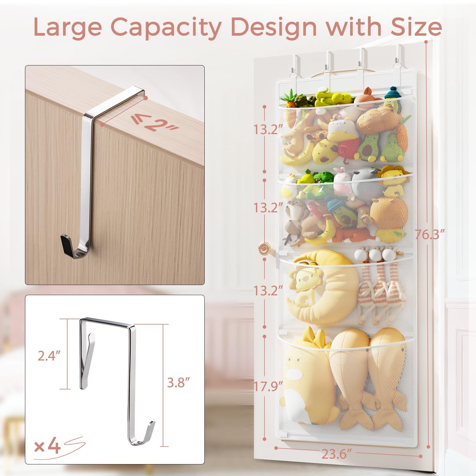 Criusia white hanging door organizer frees floor space in the nursery.