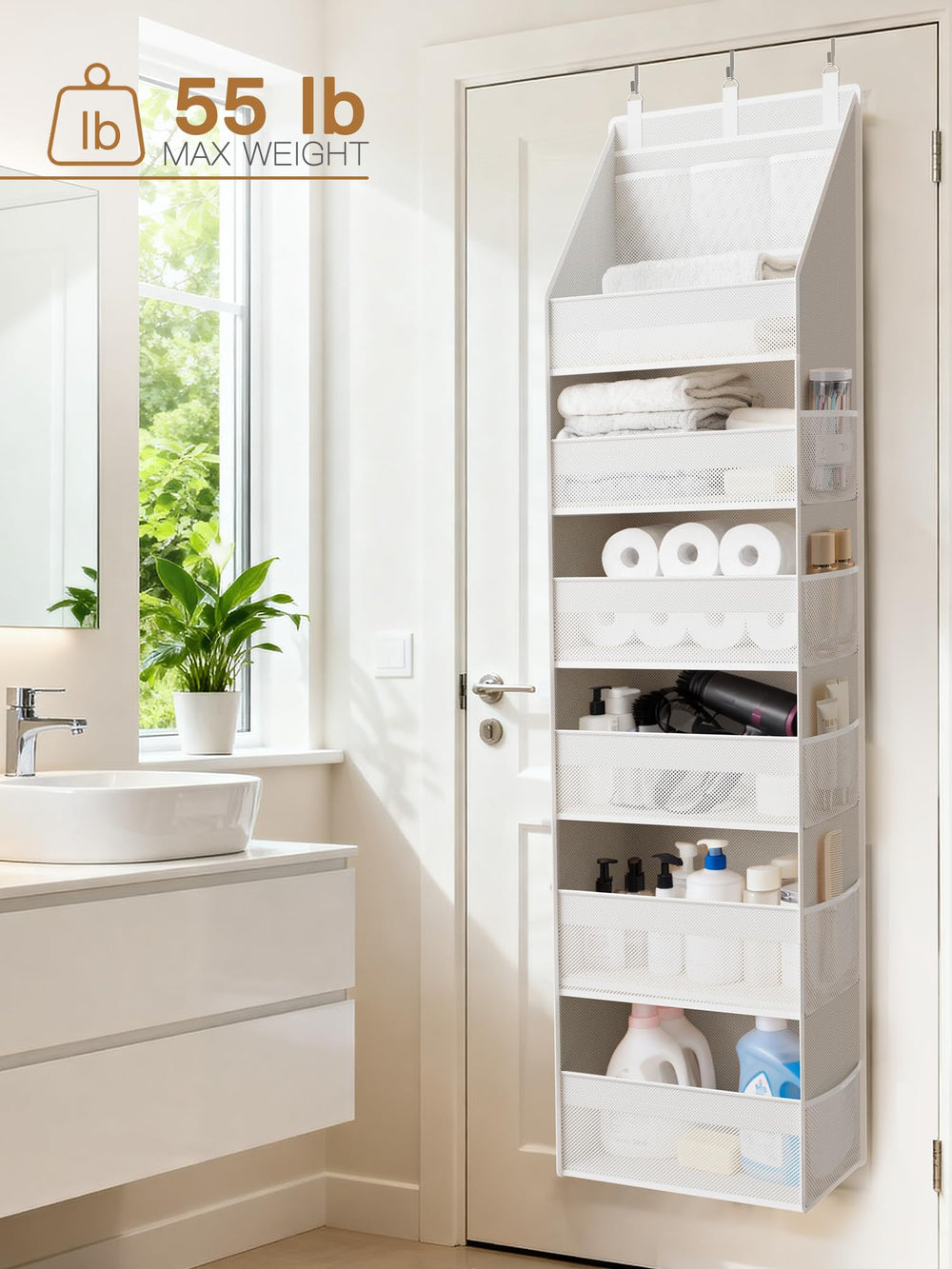 Criusia white finish blends with any decor behind doors