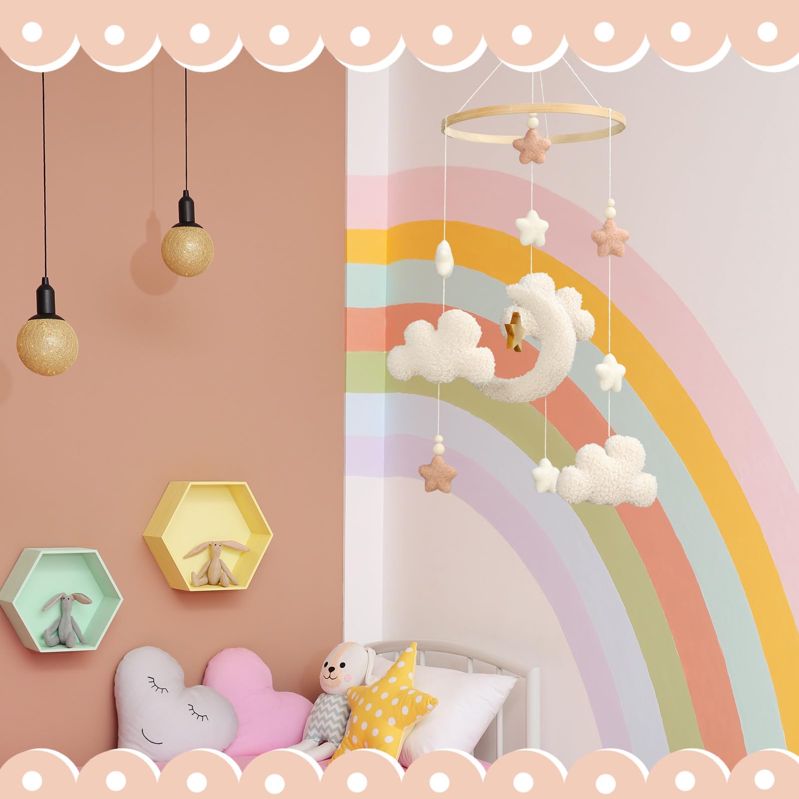 CroBlissful ceiling hook setup for secure ceiling mounting as baby grows.