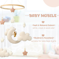 CroBlissful clouds mobile features soft felt shapes inviting exploration.