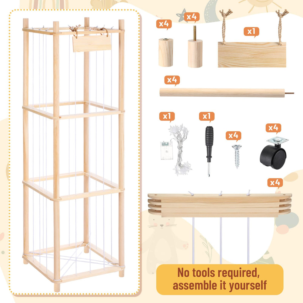CroBlissful capacity design holds 40+ plush toys for clutter-free spaces.