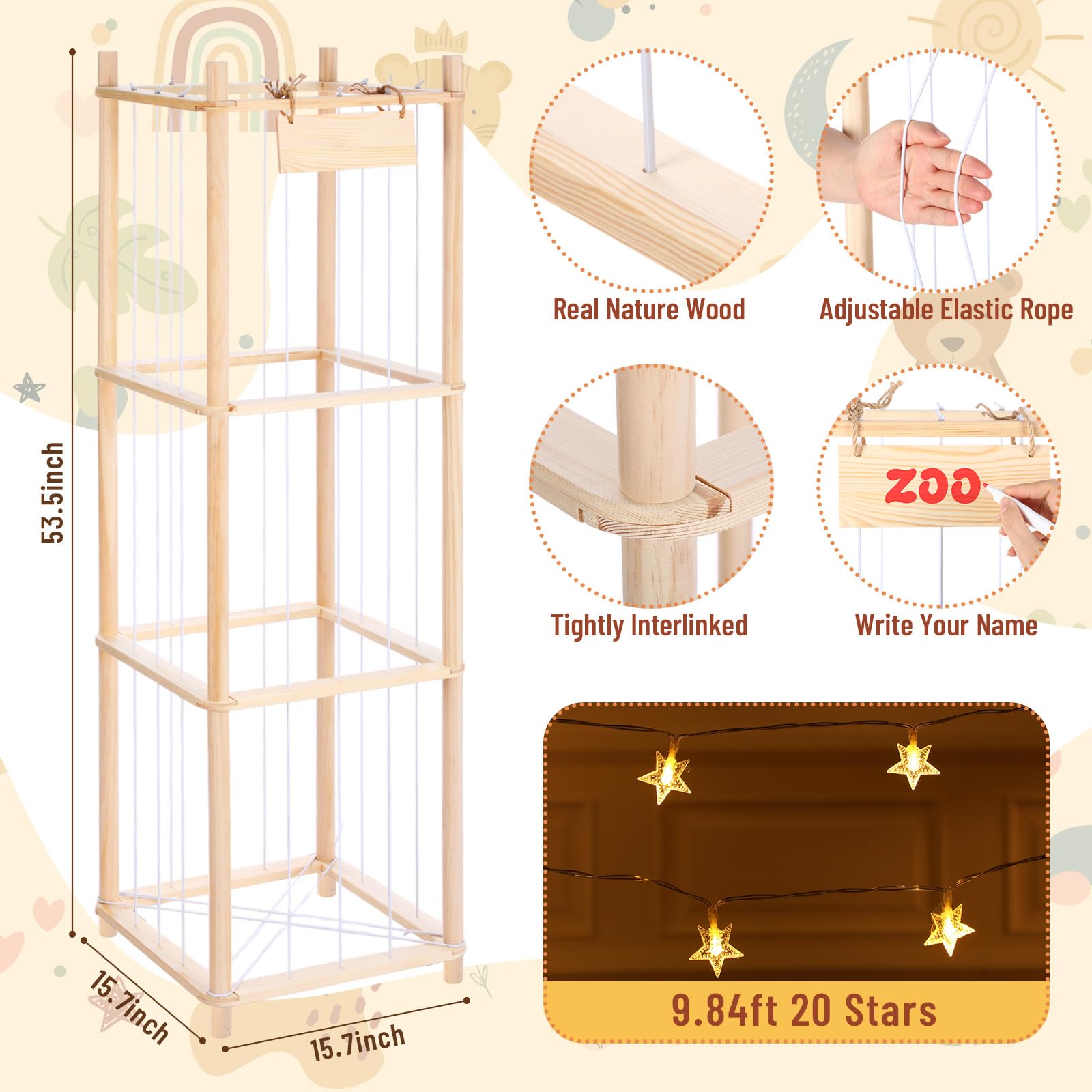 CroBlissful star lights illuminate the display, creating cozy playroom ambiance.