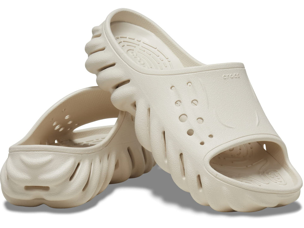 Crocs Echo Slide front view showing slip-on style for quick errands