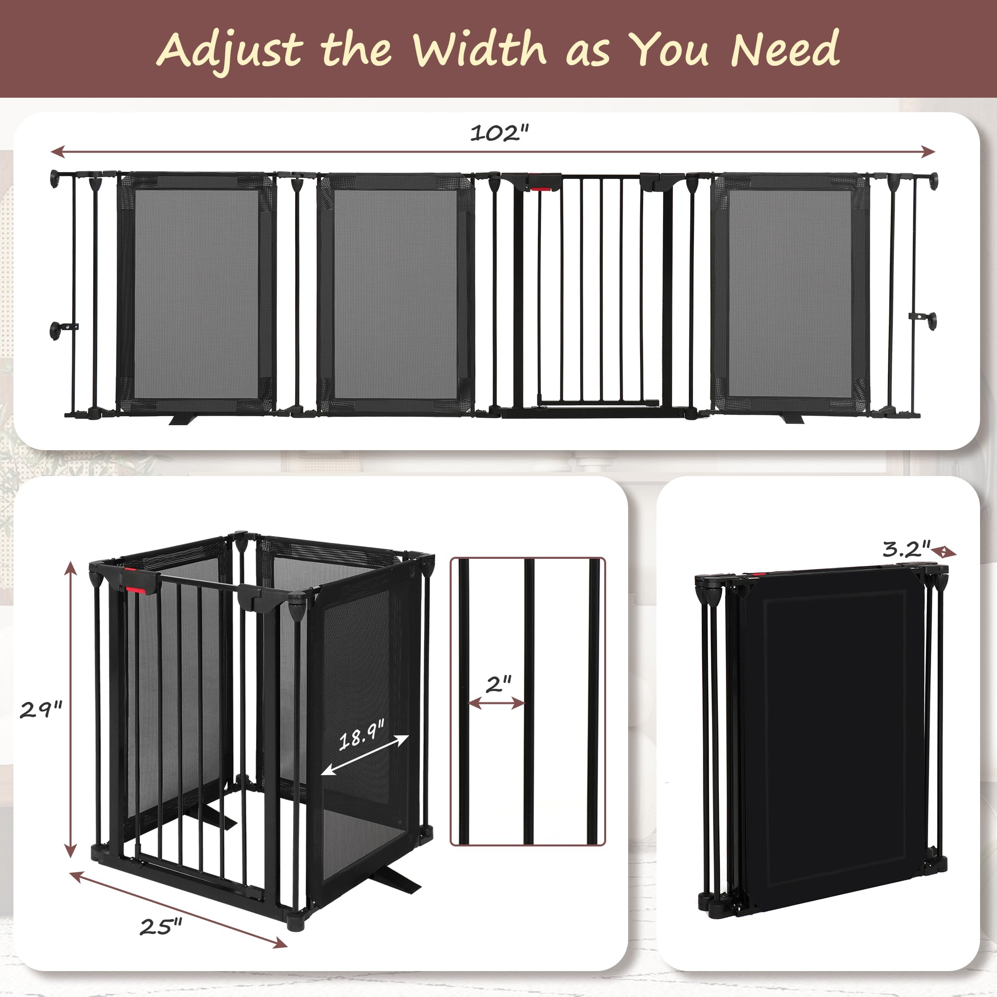 CRUDATE foldable panels store compactly behind doors when not in use.