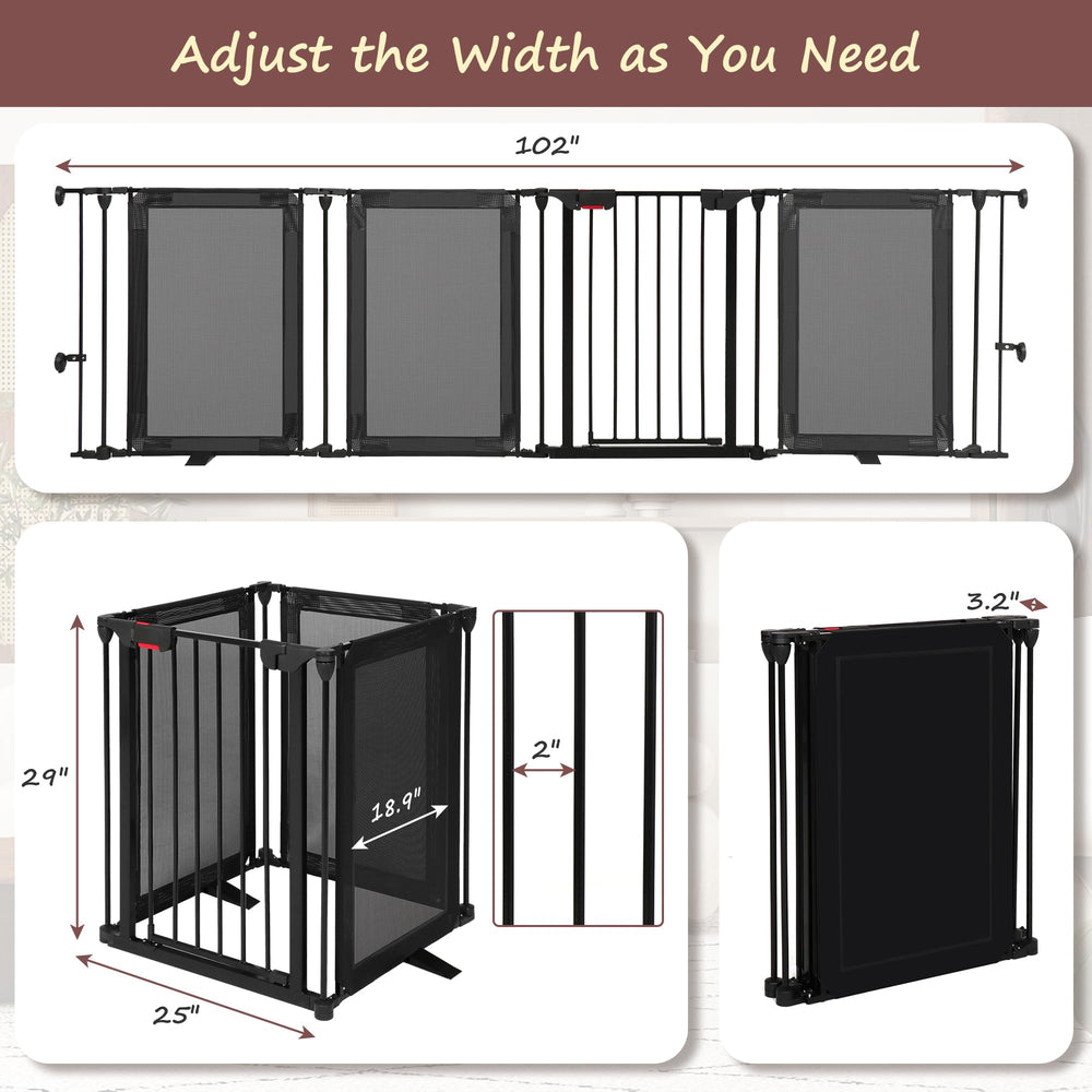 CRUDATE foldable panels store compactly behind doors when not in use.