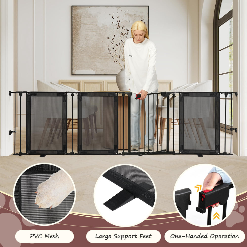 CRUDATE tear-resistant PVC mesh offers clear visibility while containing pets.