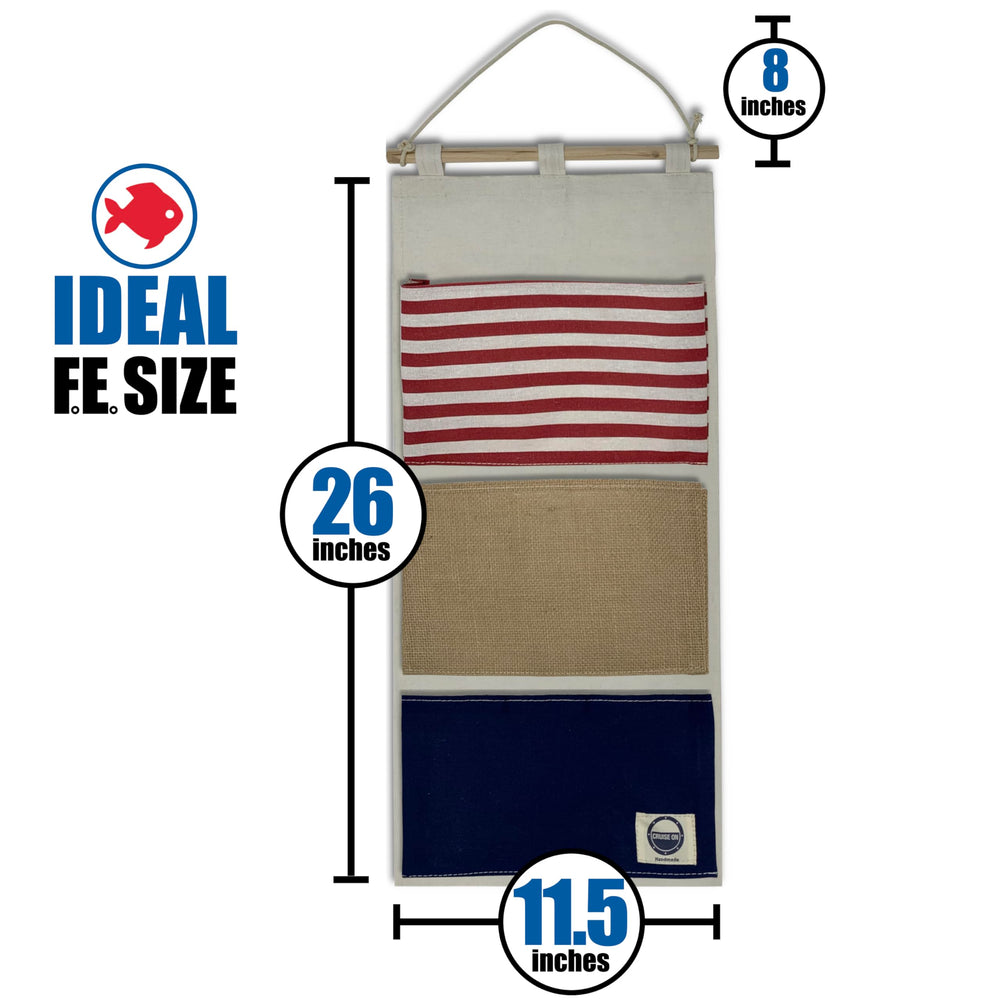 Cruise On souvenir-ready hanging pocket for post-cruise keepsakes and memories.