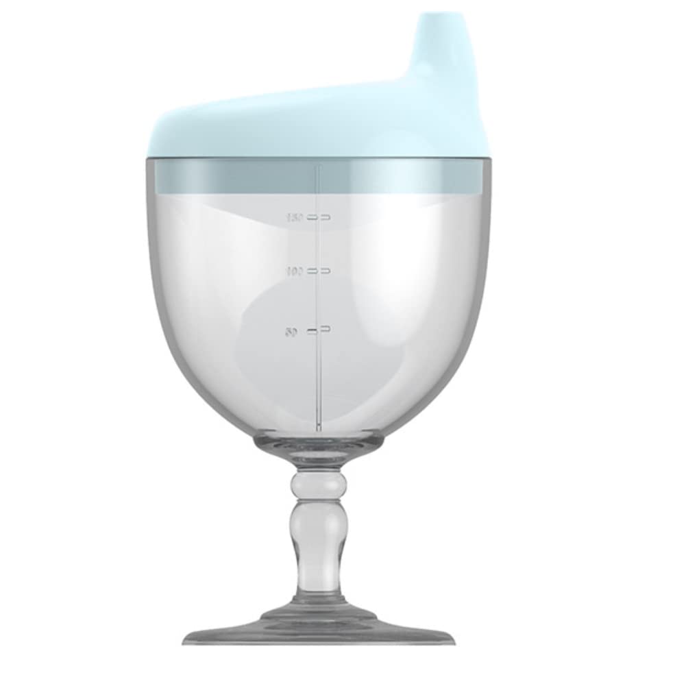 Crumye Prince Wine Sippy Cup blue full view, leak-free design for toddlers