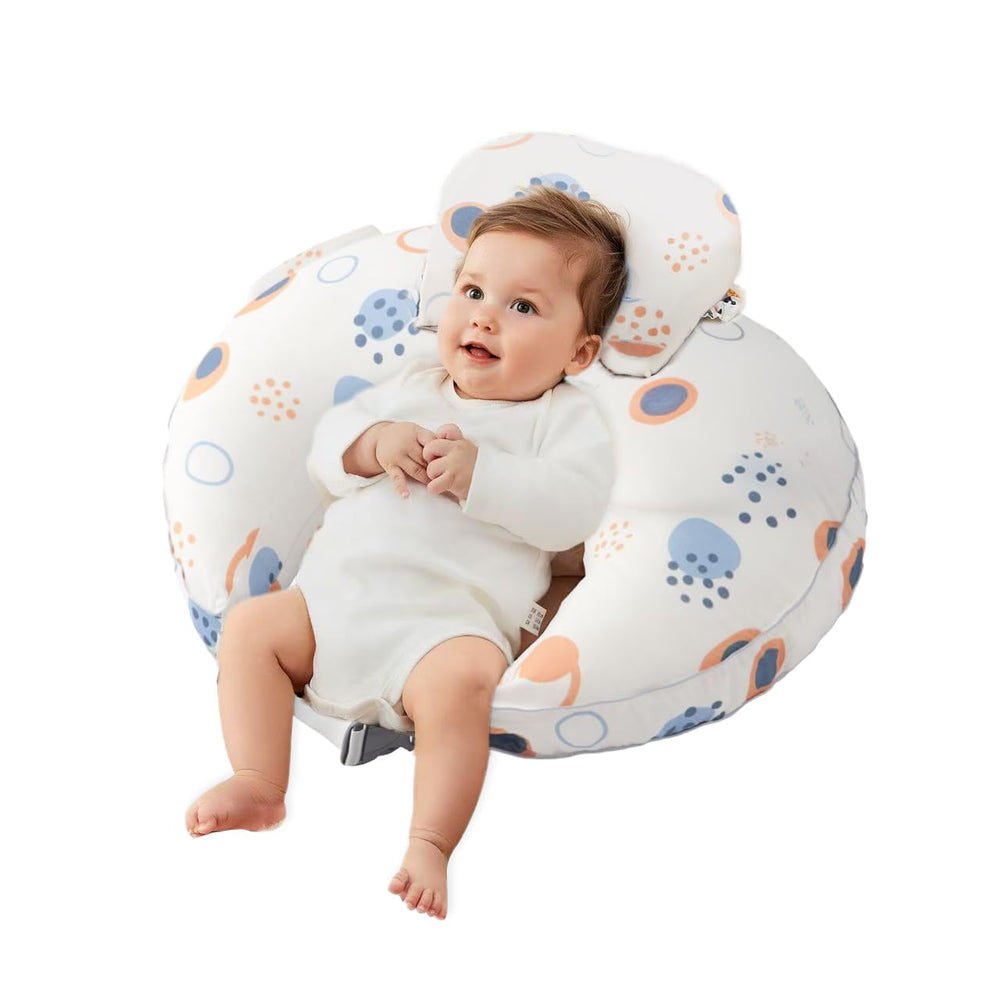 CrystCare nursing pillow with adjustable waist strap for comfortable feeding positions.