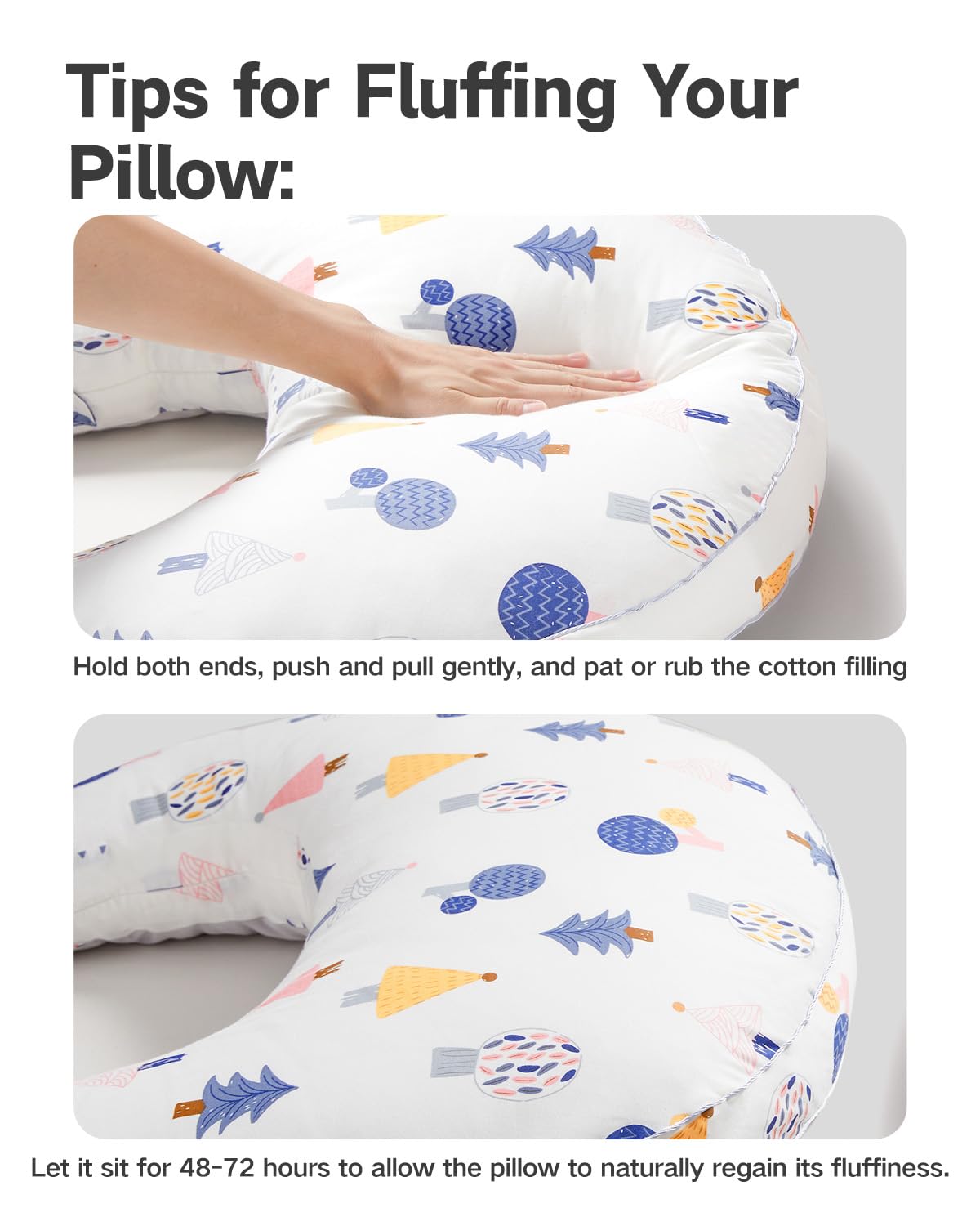 CrystCare nursing pillow with side pillows for customizable positioning and stability.